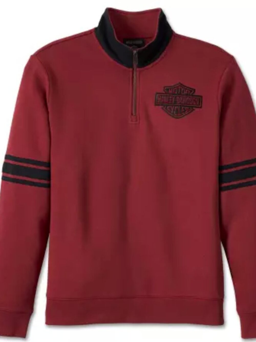 Harley-Davidson Sweatshirt 1/4 Zip Bar & Shield dark red